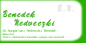 benedek medveczki business card